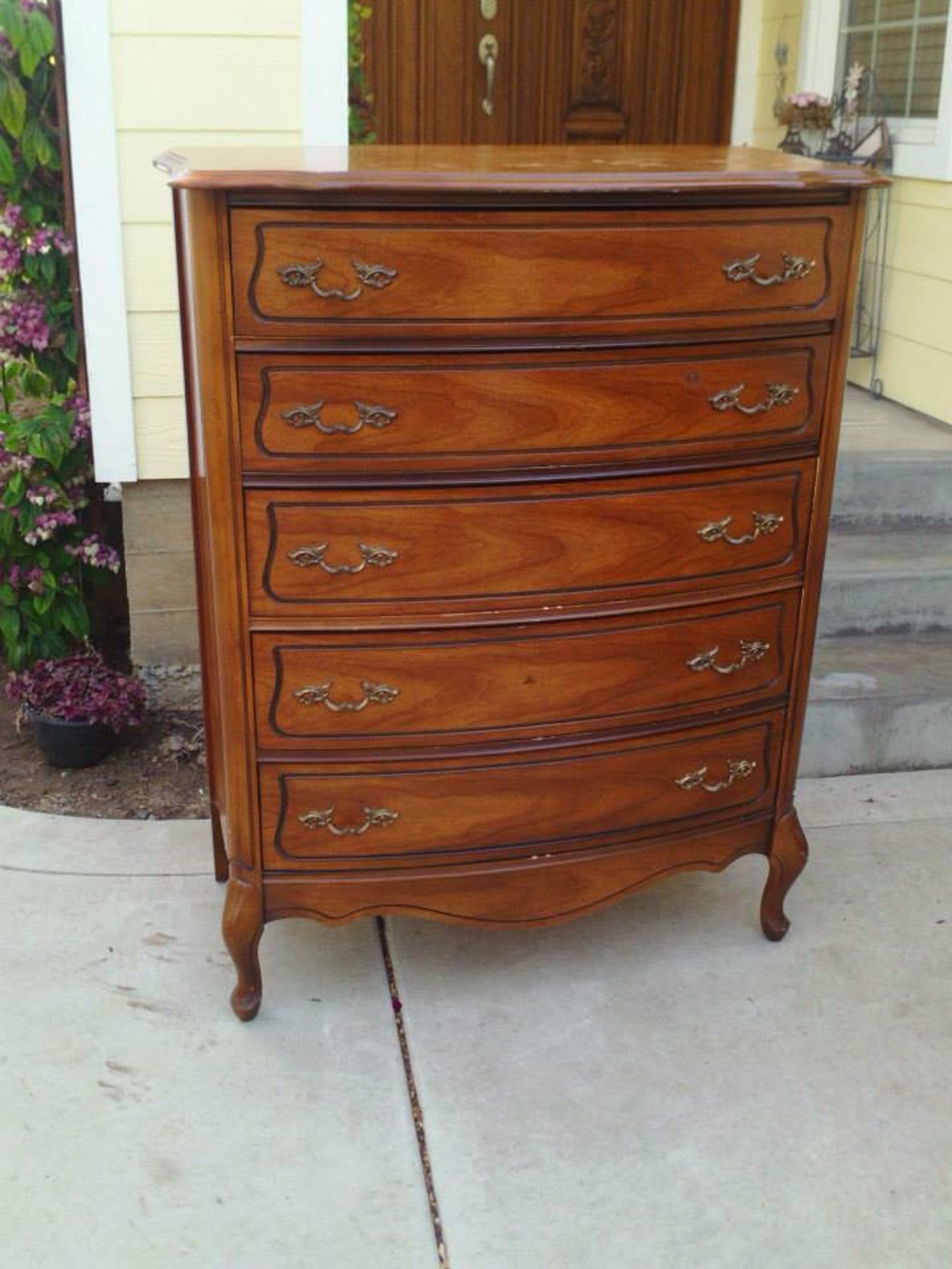Vintage French Provincial Highboy / Chest of Drawers by Etsy