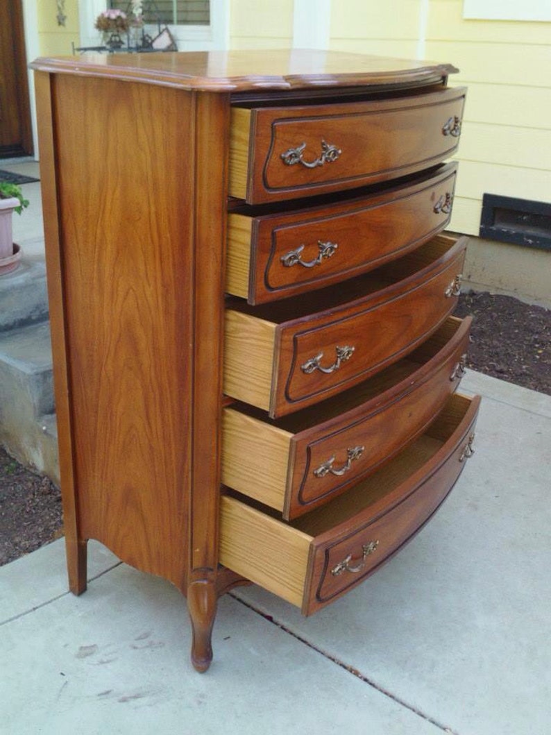 Vintage French Provincial Highboy / Chest of Drawers by Etsy