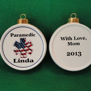 Custom Pet Ornament Personalized Christmas, Holiday, Family, Friends, Memorial, Cat, Dog, Firefighter, Paramedic, EMT image 4