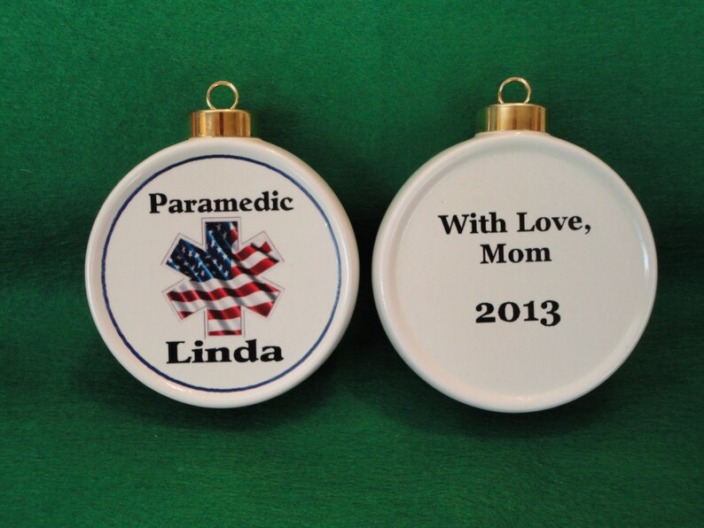 Custom Pet Ornament Personalized Christmas, Holiday, Family, Friends, Memorial, Cat, Dog, Firefighter, Paramedic, EMT image 4