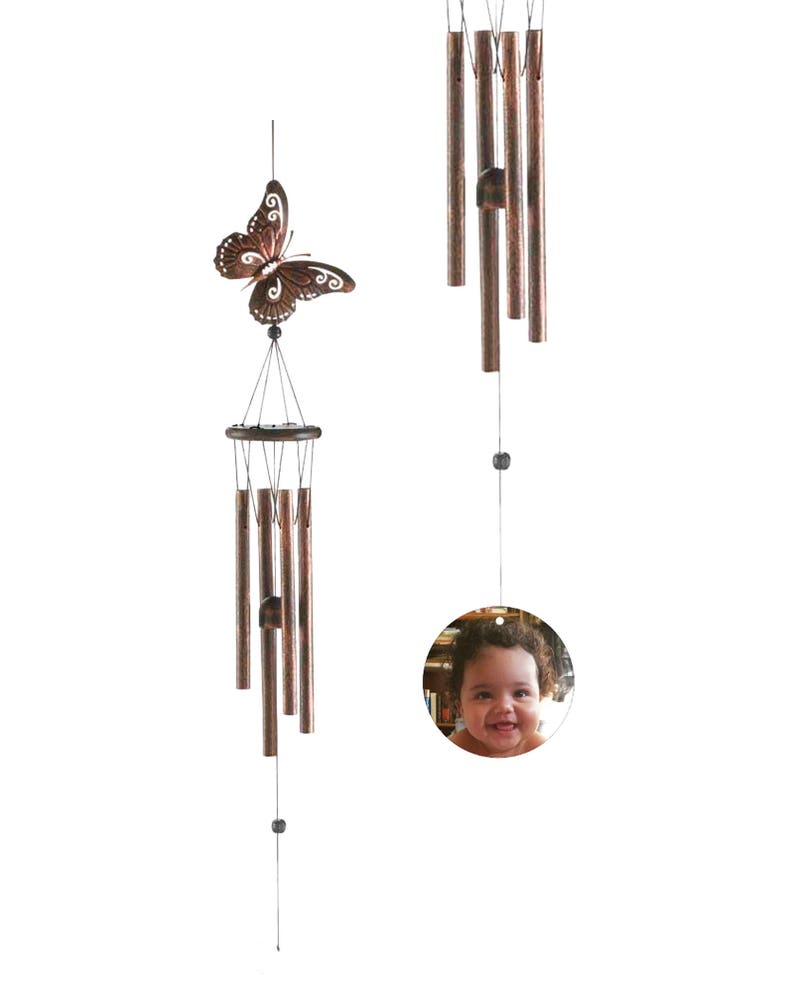 Memorial Wind Chime, Butterfly Wind Chime, Sympathy gift, Personalised Wind chime, Personalized Wind Chime, Garden decor, Pet loss gift image 1