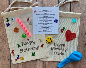 Birthday Bag, Birthday Gift, Personalized Gift Bag, Little bag, Personalised Birthday Bag