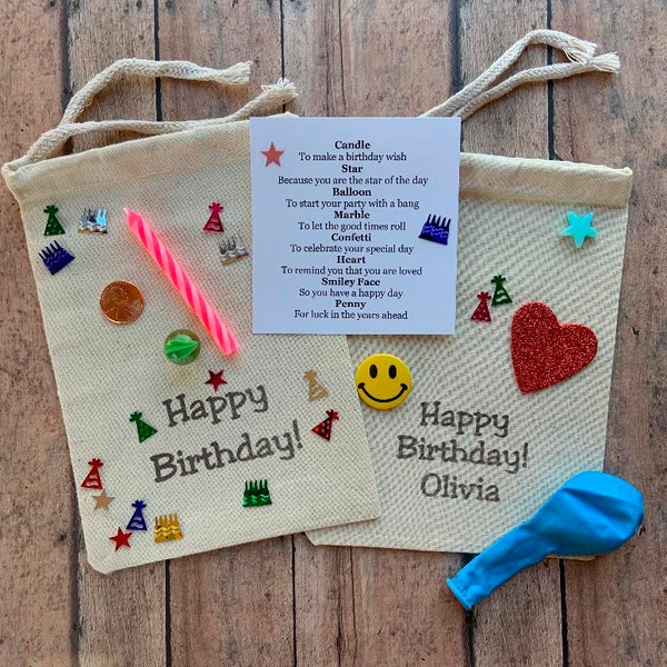 Birthday Bag, Birthday Gift, Personalized Gift Bag, Little bag, Personalised Birthday Bag