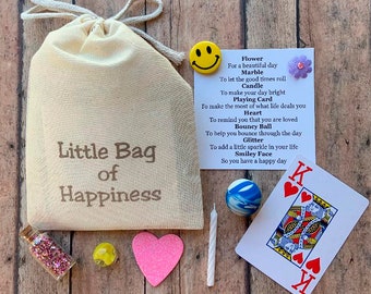 Little Bag of Happiness, Cheer up, Smile, Friendship gift, Lift Spirits, Uplifting, Personalized