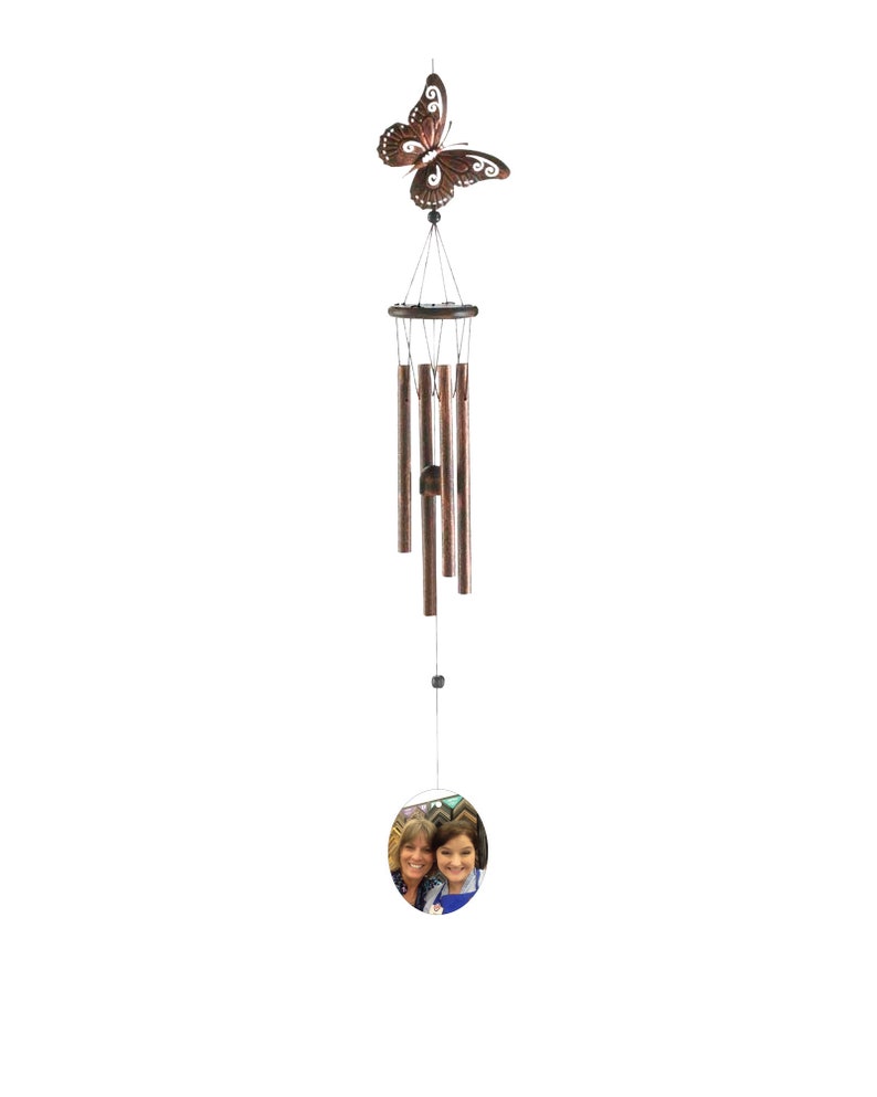 Memorial Wind Chime, Butterfly Wind Chime, Sympathy gift, Personalised Wind chime, Personalized Wind Chime, Garden decor, Pet loss gift image 2