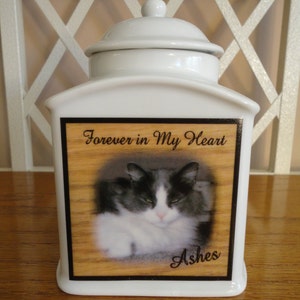 Memorial, Pet Urn, Cremation, Photo, Personalized, Cat, Dog, Photo Urn, Add photo or poem, Name, Dates