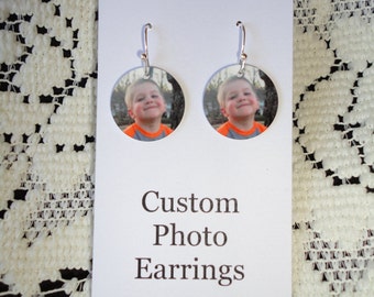 PHOTO EARRINGS, Personalized Earrings, Personalised Earrings, Custom Earrings