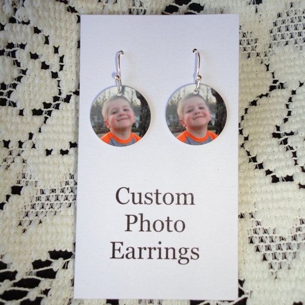 PHOTO EARRINGS, Personalized Earrings, Personalised Earrings, Custom Earrings