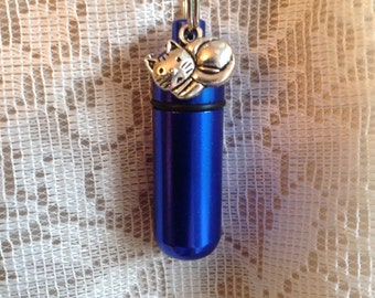 Pet Cremation Urn, CAT Memorial Jewelry, Photo Urn, Personalized Urn, Memorial Keychain, Sympathy gift, Cat cremation urn, Loss of cat