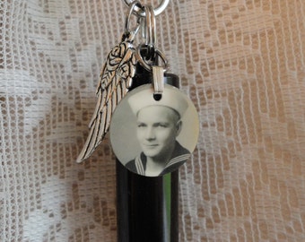 Cremation Urn, ANGEL WING Memorial Jewelry, Add-a-Photo, Purse clip, Necklace, & Keychain