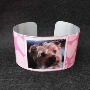 Photo Bracelet, Photo Bangle Bracelet, Personalized Bracelet, Custom Photo Jewelry, Photo Cuff Bracelet, Dog photo bracelet, Sympathy gift image 1