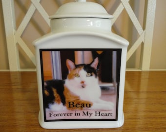 Pet Cremation Urn, Photo Memorial, Personalized Cat Urn, Dog Urn, Photo Urn, Memorial Urn