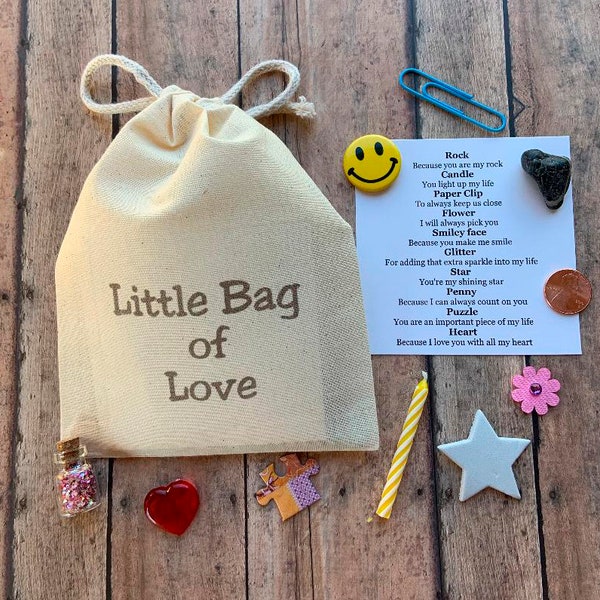I love you Gift, Little Bag of Love, Boyfriend Gift, Girlfriend Gift, Anniversary Gift, Personalized Valentine, Distance Gift, Deployment