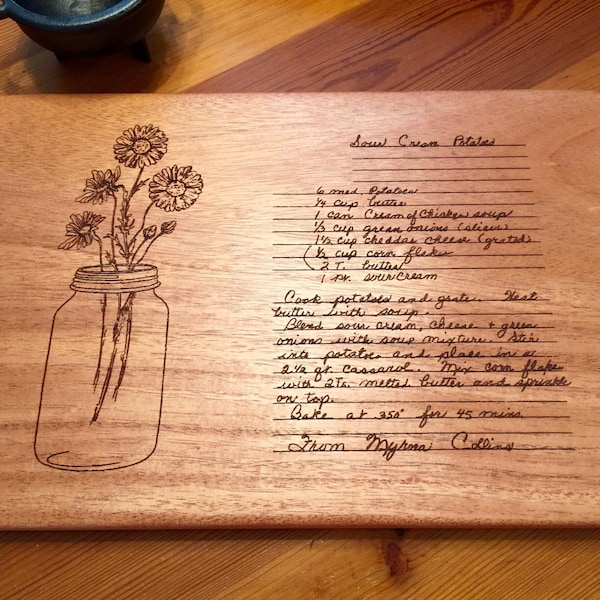 GRANDMOTHERS Handwritten Recipe Cutting Board Engraved with your family recipe