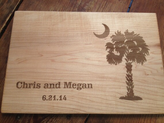carolina moon personalized cutting board laser engraved south etsy