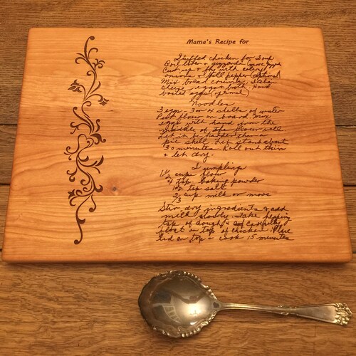 Handwritten Recipe Engraved Cutting Board Etsy