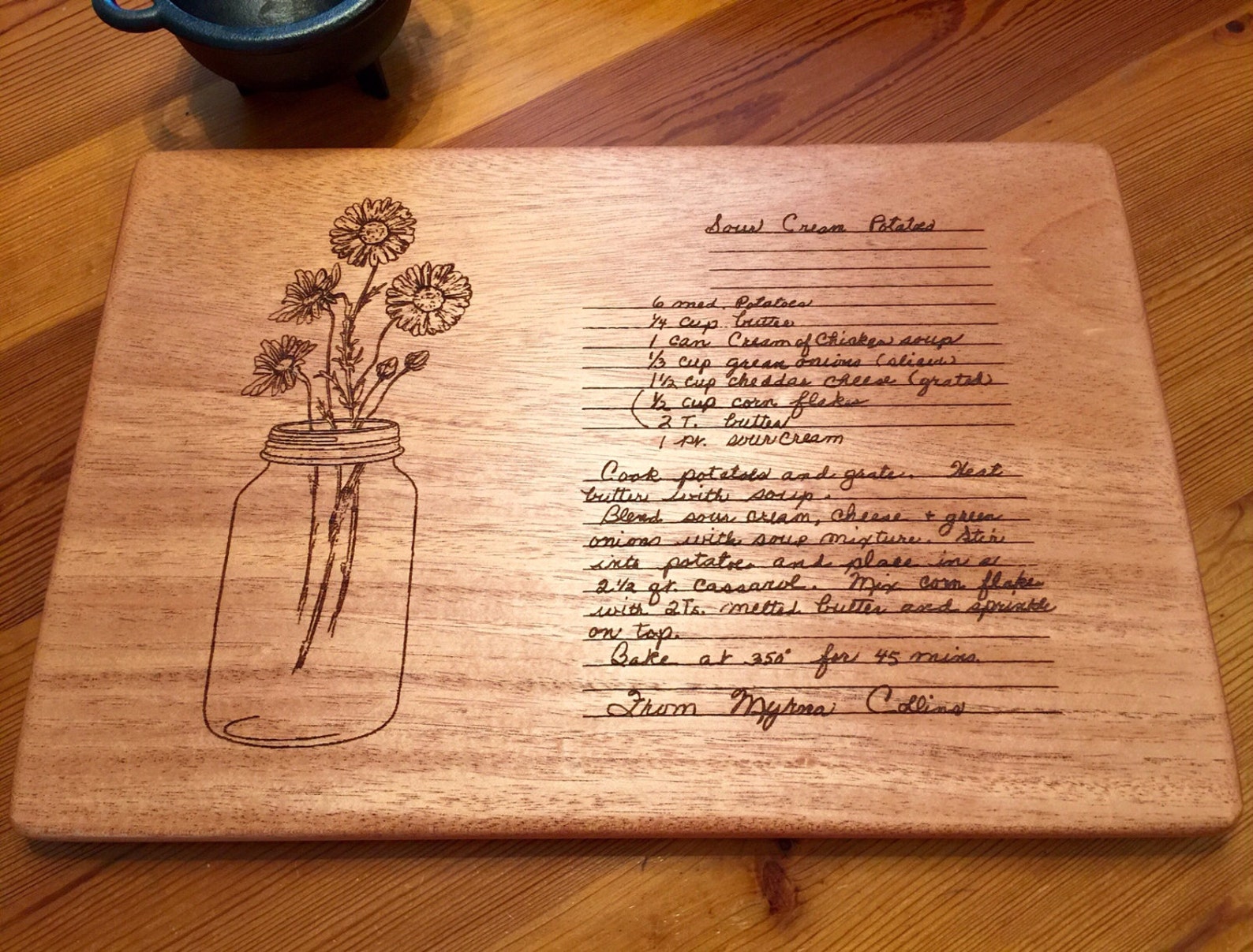 MOTHERS HANDWRITTEN RECIPE Engraved Cutting Board Etsy