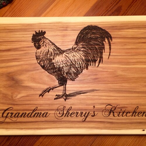 Chicken Engraved Cutting Board Etsy