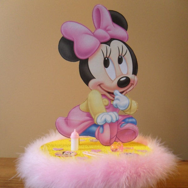 Baby Minnie Baby Shower Cake Topper o Decoración de mesa de fiesta