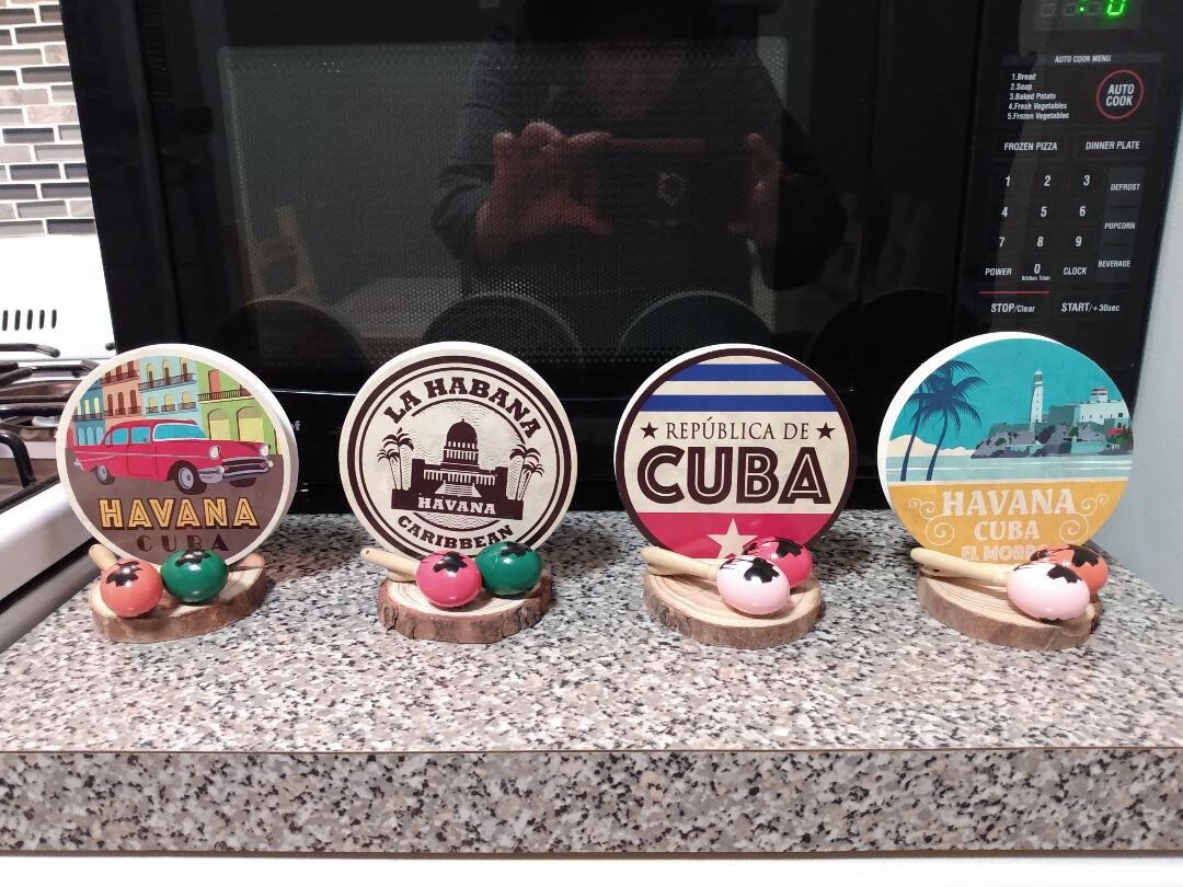 Set of 4 Havana Nights Cuban Theme Party Small Centerpiece Decoration