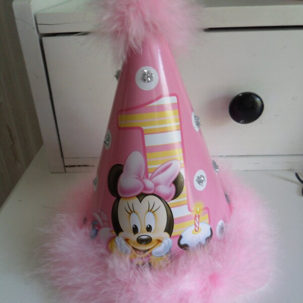 Baby Minnie Hat 1st Birthday Party - Marabou