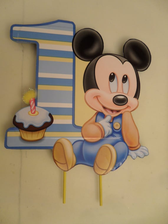 Baby Mickey 1st First One Birthday Cake Topper Etsy