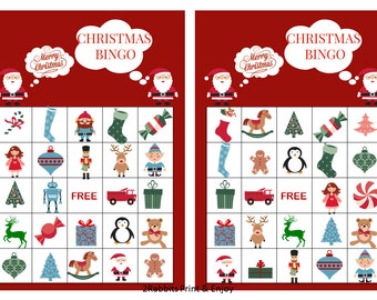 20 printable christmas bingo cards prefilled christmas clip arts christmas games christmas bingo for kids and preschool instant download - Christmas Bingo 20 printable christmas bingo cards prefilled christmas clip arts christmas games christmas bingo for kids and preschool instant download - Christmas Bingo