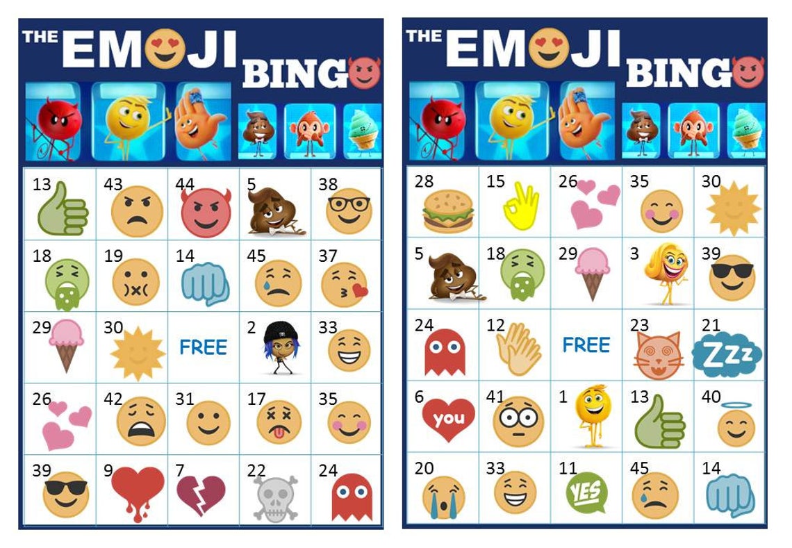 40 Printable Emoji Bingo Cards Prefilled Emoji's Clip Arts Etsy