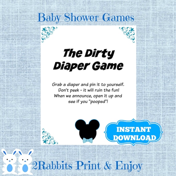 Mickey Mouse Dirty Diaper Baby Shower Game Baby Shower Game Etsy