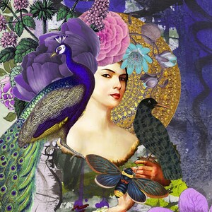 Carte d'art Midnight Garden par Sue Churchill, carte vierge, carte de voeux, carte de remerciement, notelet
