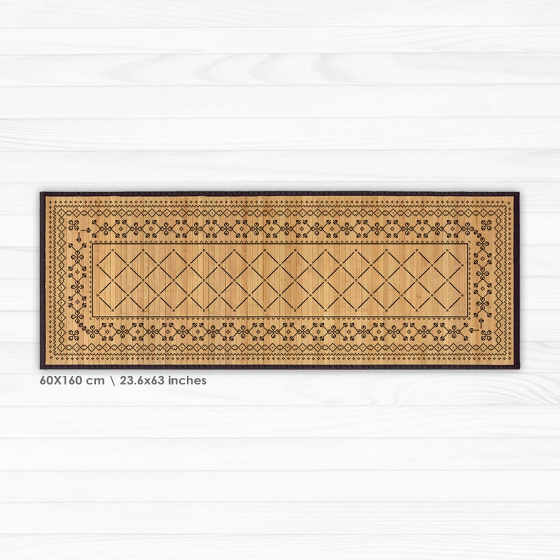 Colorful Bamboo Mats Printed Bamboo Rug Kitchen Mat Area Etsy