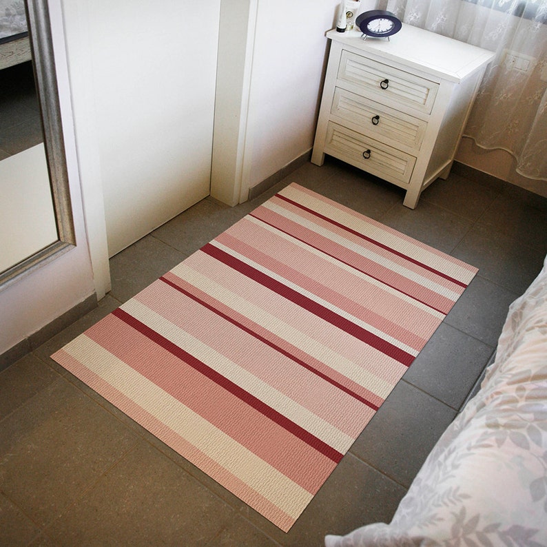 Pink Linoleum Carpet With Strips Pattern Printed on PVC Art Etsy