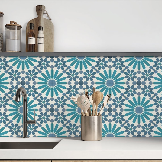 20 Stück Fliesenaufkleber 15x15cm - Selbstklebend Wasserfest Marokkanisch Für Küche & Bad