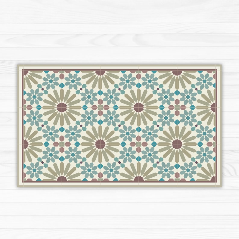 Vinyl Floor Mats >> Vinyl Floor Mat Kitchen Mat With Moroccan Tiles Pattern In Etsy Vinyl Floor Mats >> Vinyl Floor Mat Kitchen Mat With Moroccan Tiles Pattern In Etsy