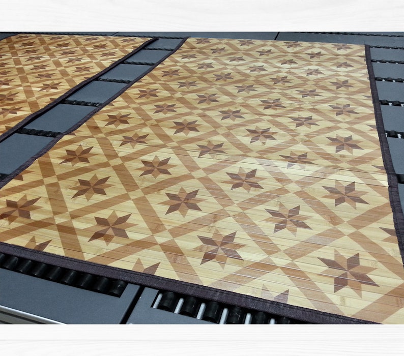 Printed Bamboo Rug Bamboo Carpet Wood Tile Pattern Etsy