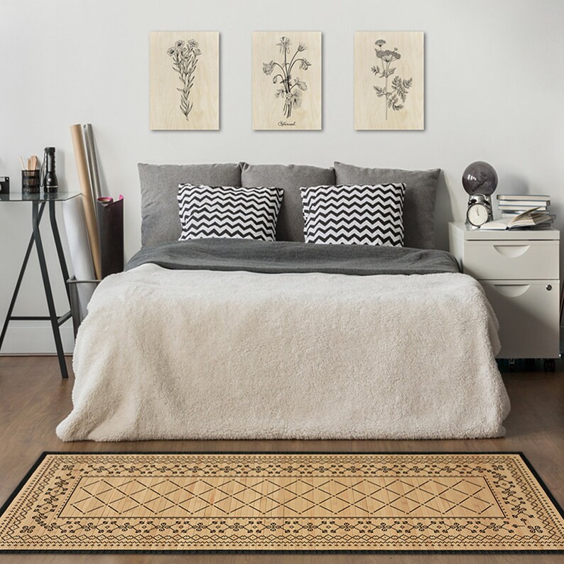 Colorful Bamboo Mats - Printed Bamboo Rug, Kitchen Mat, Area Rug With ...