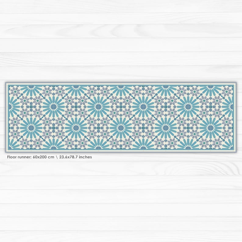 Blue Oysters Vinyl Floor Mat