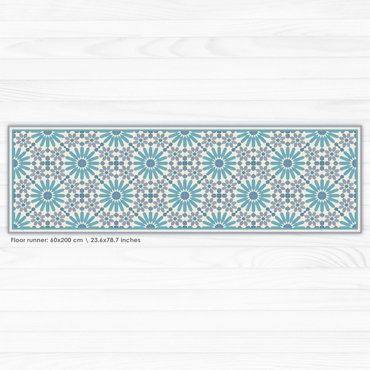 St Bernard Blue Pattern Print Floor Mat main image 1