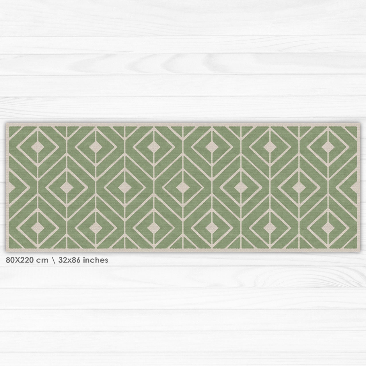 Vinyl Kitchen Runner Rug. Green Kitchen Floor Runner With Etsy