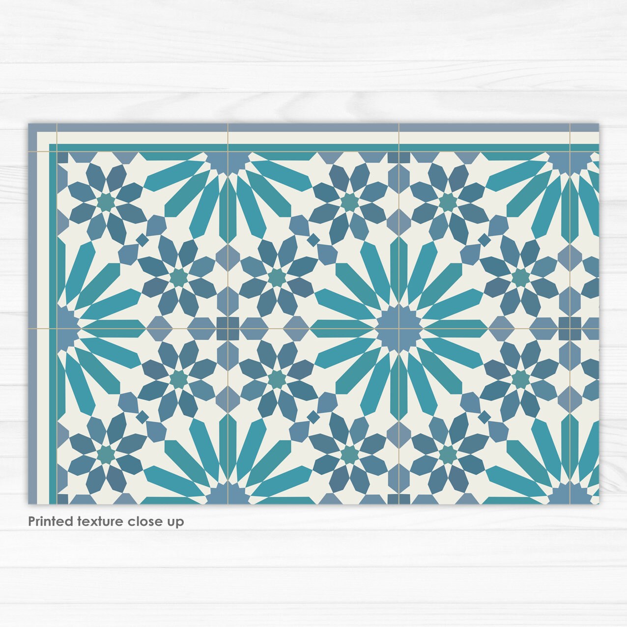 Turquoise and Blue Runner Rug Printed on Vinyl Floor Mat. Rug Etsy UK
