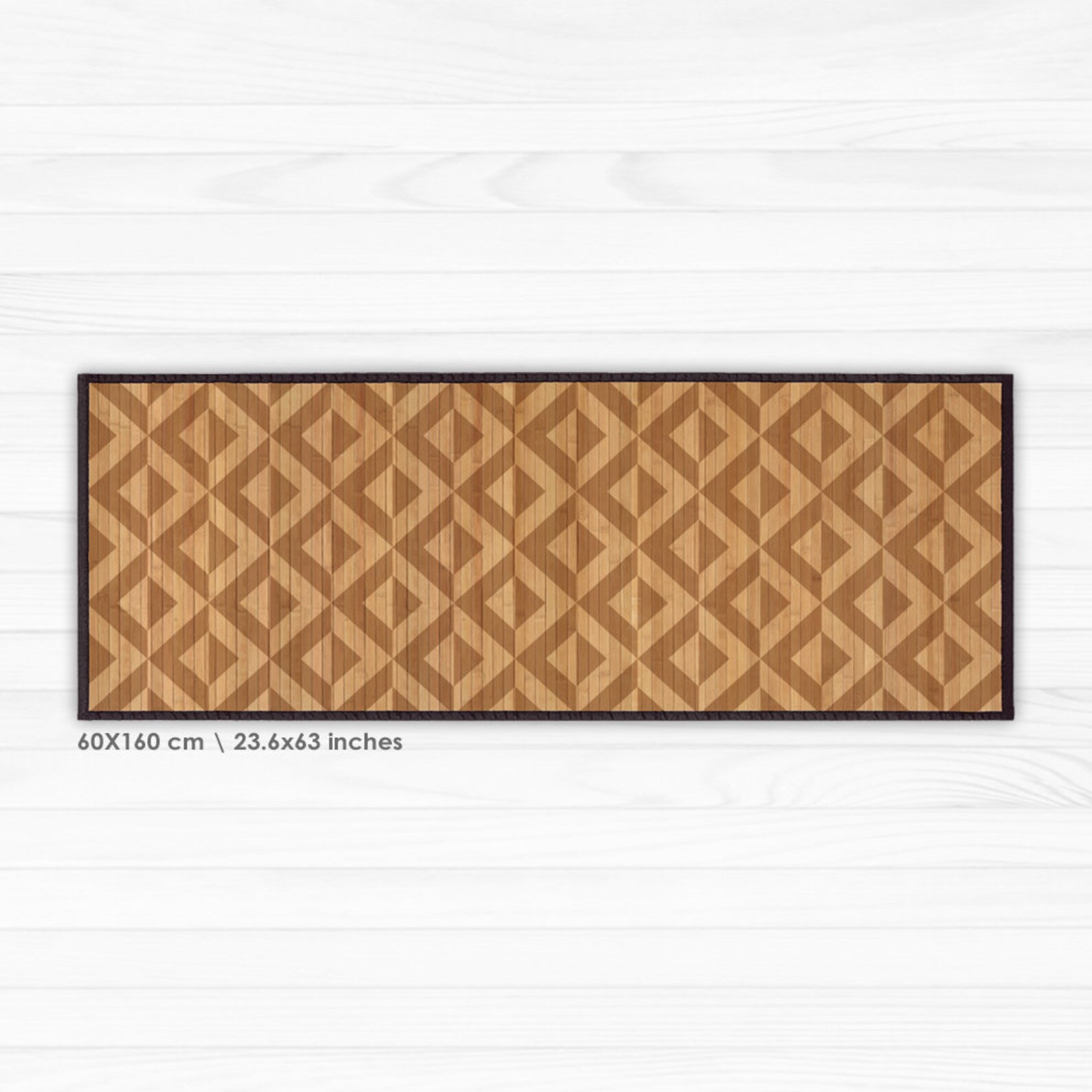 Printed Bamboo Rug Bamboo Carpet Wood Tile Pattern Etsy