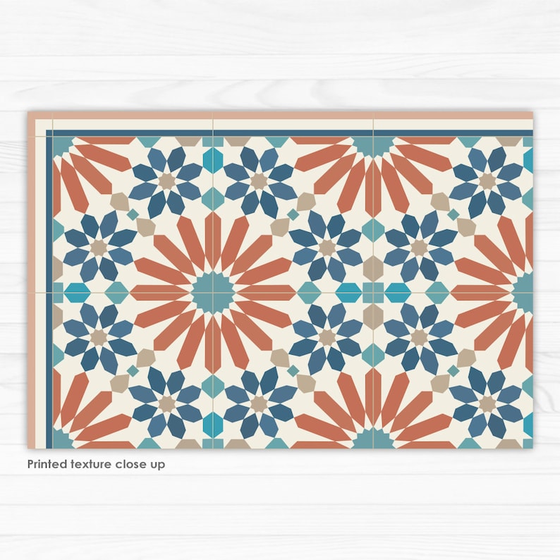 Orange and Blue Kitchen Runner Rug Printed on Vinyl Floor Etsy