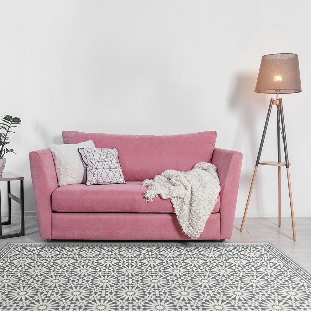 Kitchen Floor Mat With Gray Moroccan Tiles Deisgn. Kitchen Etsy Canada