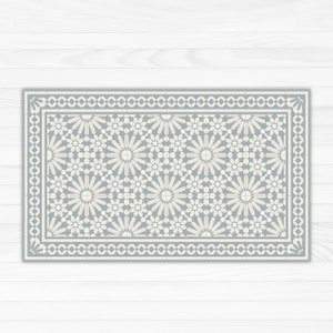 Kitchen floor mat with gray Moroccan tiles deisgn. Kitchen mat, door mat, pet mat. Grey Zellige floor tiles. image 2