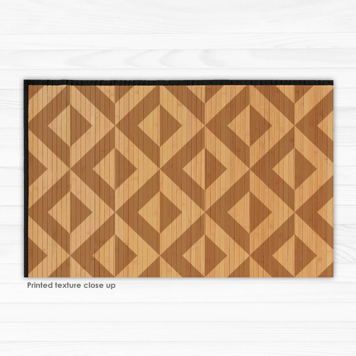 Printed Bamboo Rug Bamboo Carpet Wood Tile Pattern Etsy