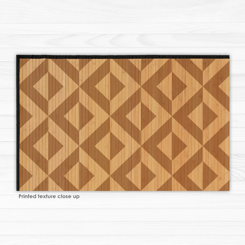 Printed Bamboo Rug, Bamboo Carpet - Wood Tile Pattern - Etsy