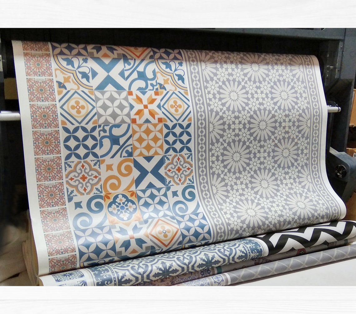 Black and white chevron area rug printed linoleum rug vinyl Etsy