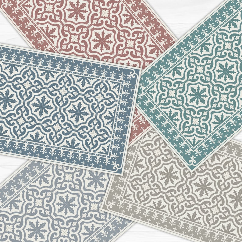 Vinyl tiles floor mat Choose your mat color. Linoleum rug Etsy