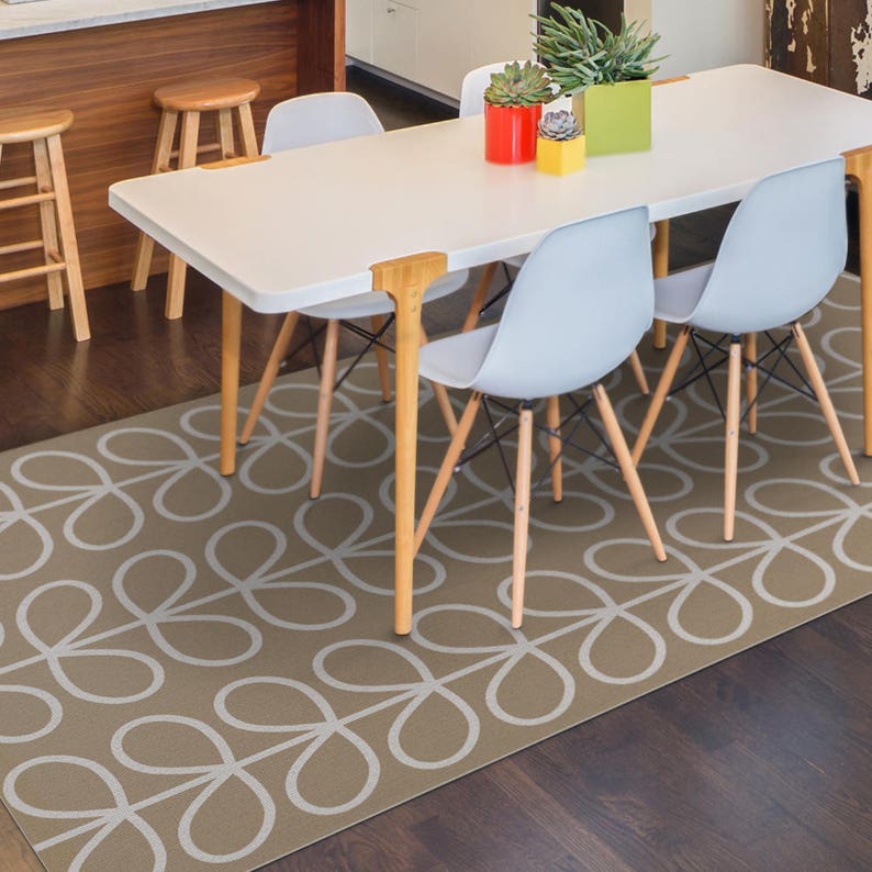 Vinyl Floor Mat Area Rug PVC Mat or Kitchen Rug in Beige Etsy