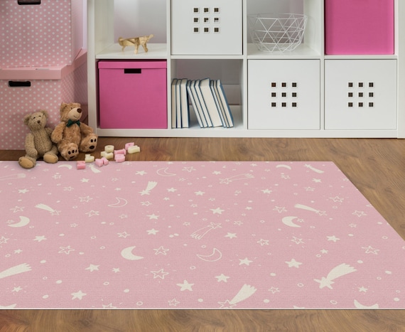 Buy Pink Stars Vinyl Mats for Kids. Printed Vinyl Floor Mat of